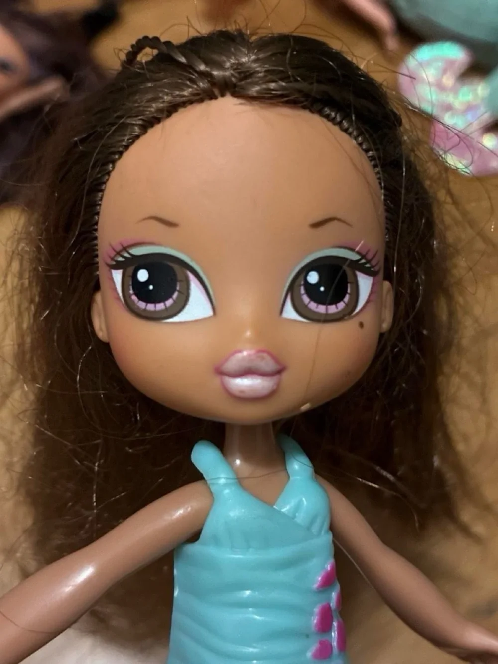 Fashion Play Doll in Turquoise Dress with Brown Hair